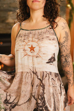 Load image into Gallery viewer, Market of Stars (Worldwide) - Winter Wish Bohéme Long Maxi Slip Dress w/ Christmas Deer
