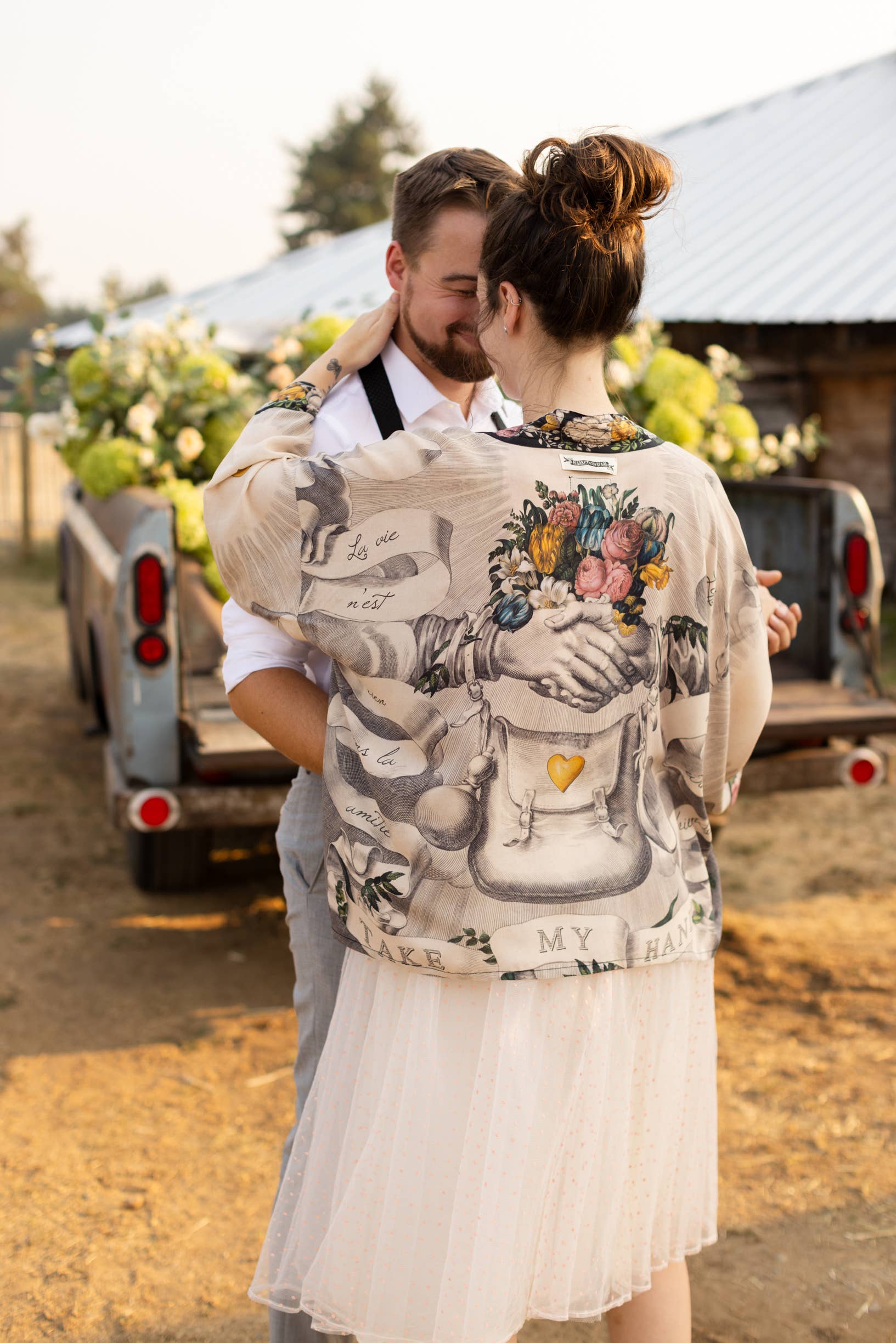 Market of Stars - Take My Hand Printed Bamboo Bohemian Cropped Kimono
