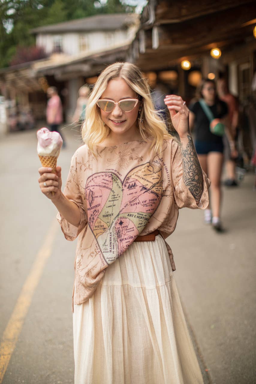 Market of Stars - Map of My Heart Bohemian Tee Luxe Bamboo Tunic Shirt