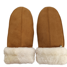 Load image into Gallery viewer, Allesco Inc - Club Rochelier Ladies Faux Suede Mitt, Contrast Sherpa Cuff
