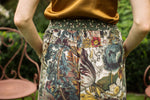 Load image into Gallery viewer, Love Grows Wild Boho Linen Bee Print Cropped Artist Pants: Ankle / Floral / One Size
