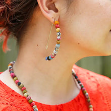 Load image into Gallery viewer, SS26 WORLDFINDS KANTHA LINEAR ARC EARRINGS

