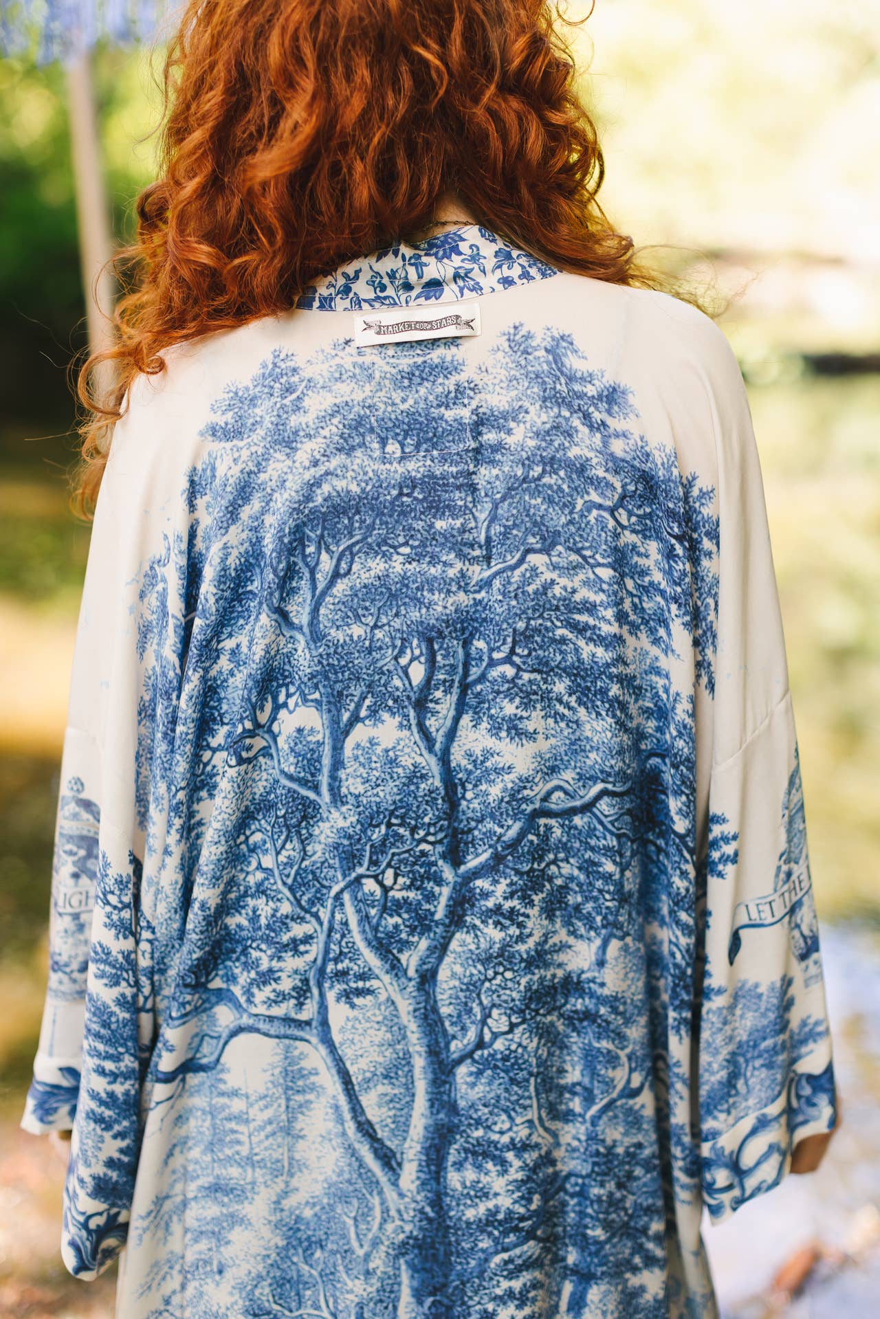 Market of Stars - Let The Light In Printed Long Duster Bamboo Kimono Robe