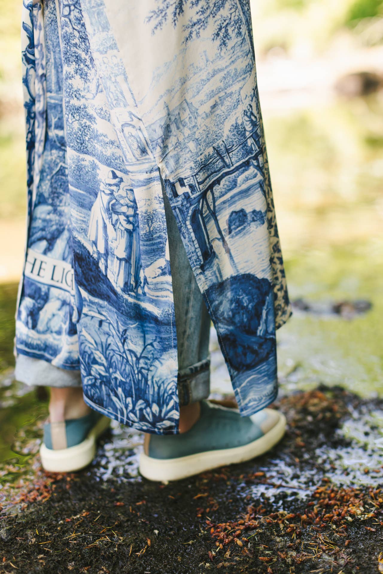 Market of Stars - Let The Light In Printed Long Duster Bamboo Kimono Robe