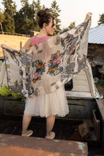 Load image into Gallery viewer, Market of Stars - Take My Hand Boho Floral Bamboo Scarf with Hummingbirds
