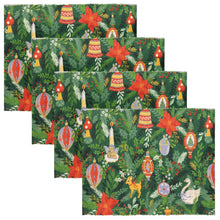 Load image into Gallery viewer, Riva Home - Deck The Halls Set of 4 Christmas Festive Placemats Green

