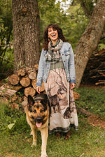 Load image into Gallery viewer, Market of Stars (Worldwide) - Winter Wish Bohéme Long Maxi Slip Dress w/ Christmas Deer
