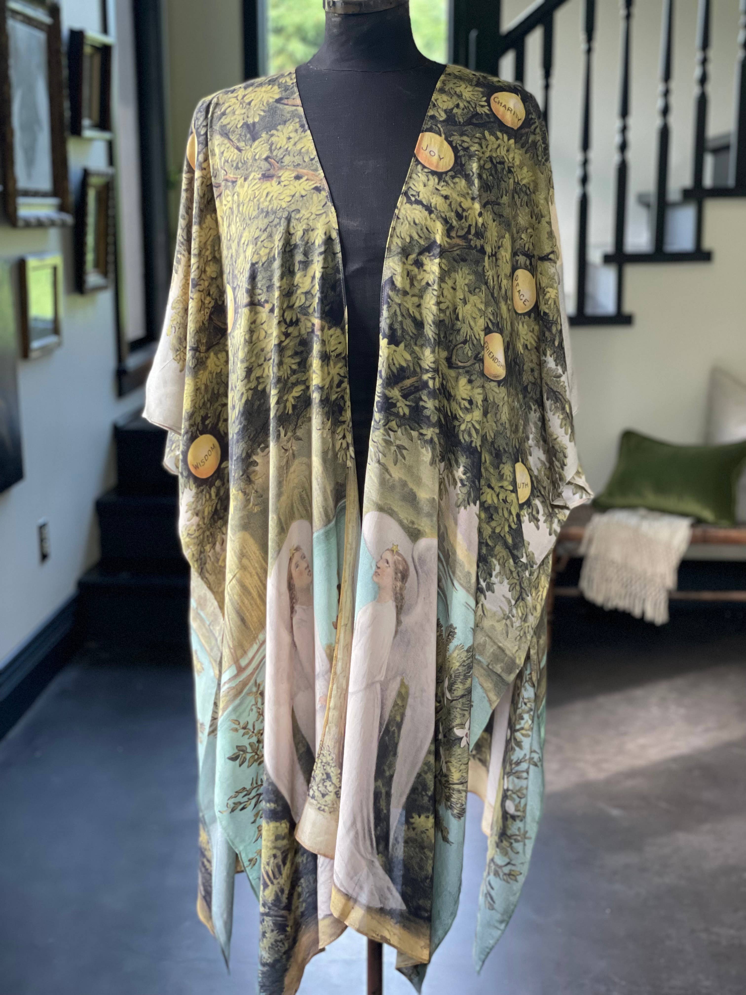 Tree of Life Starduster Bamboo Bohemian Kimono