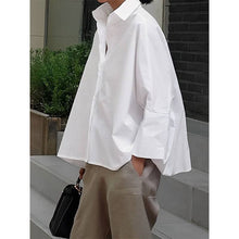 Load image into Gallery viewer, SS26  Long Sleeve Loose Solid Color Lapel Collar Blouse
