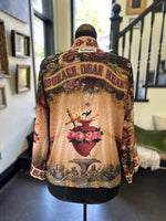 Load image into Gallery viewer, Market of Stars - Courage Deart Heart Cropped Bamboo Kimono with Sacred Heart
