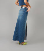 Load image into Gallery viewer, Lola Jeans - MADLYN-TLT High Rise Maxi Skirt: Twilight / XL
