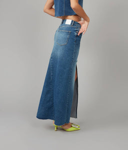 Lola Jeans - MADLYN-TLT High Rise Maxi Skirt: Twilight / XL