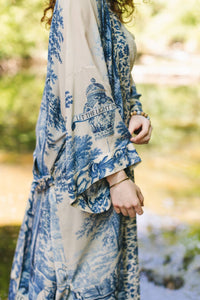 Market of Stars - Let The Light In Printed Long Duster Bamboo Kimono Robe