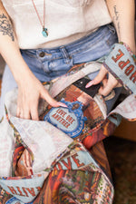 Load image into Gallery viewer, Market of Stars - Love Language Heart and Floral Print Linen Tote Bag
