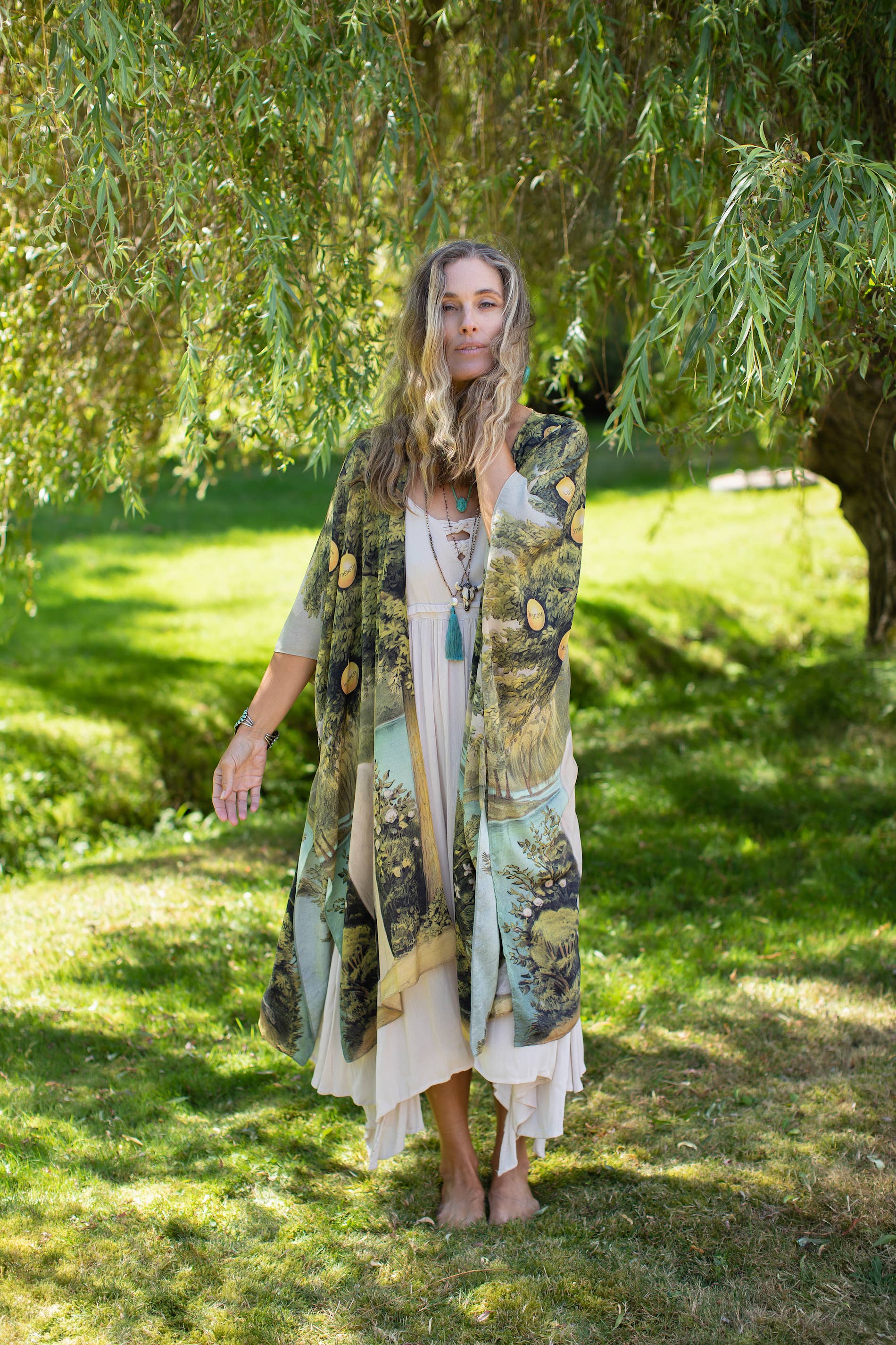 Tree of Life Starduster Bamboo Bohemian Kimono