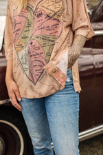 Load image into Gallery viewer, Market of Stars - Map of My Heart Bohemian Tee Luxe Bamboo Tunic Shirt
