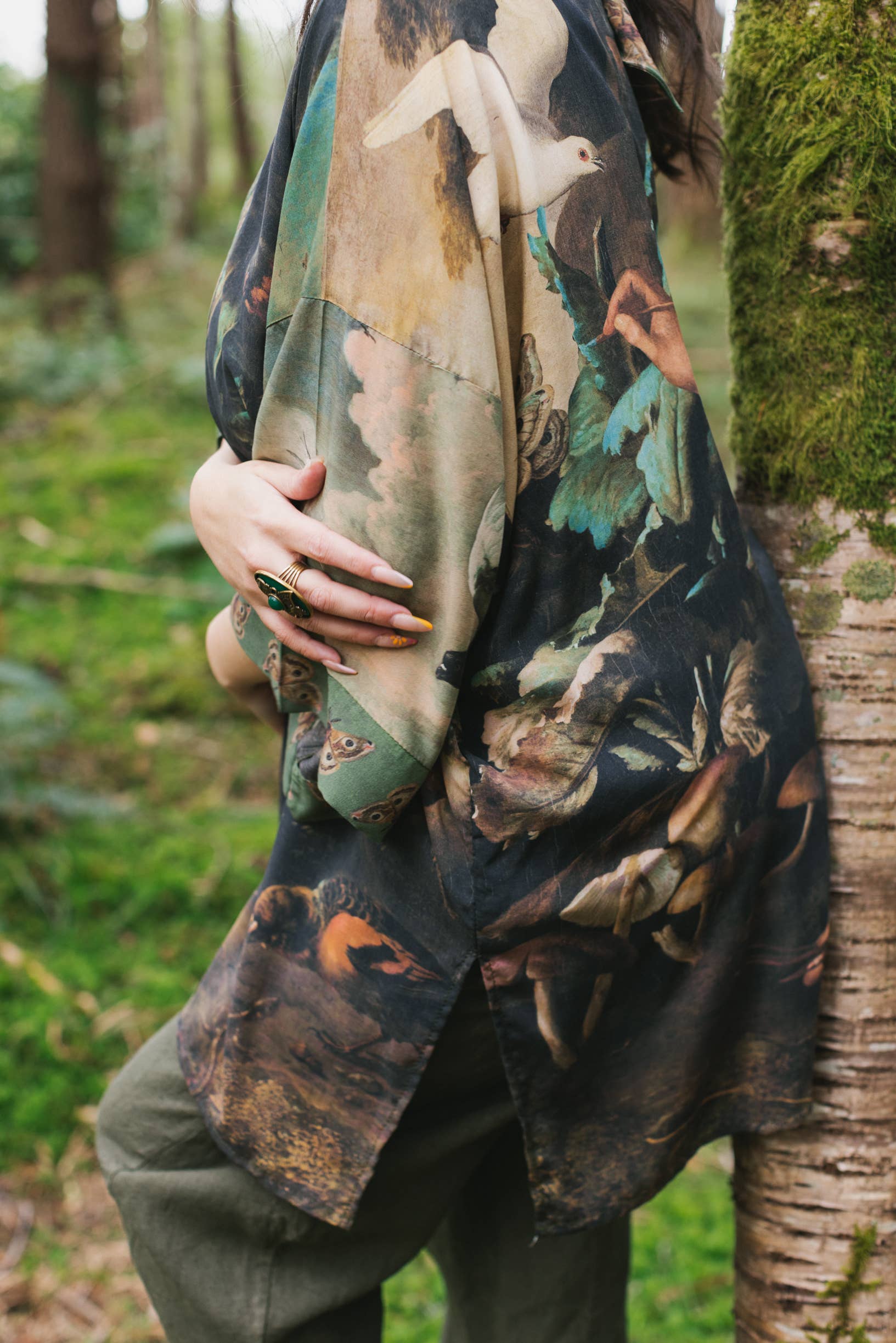 Heartwork Bamboo Bohemian Kimono Cardigan with Belt