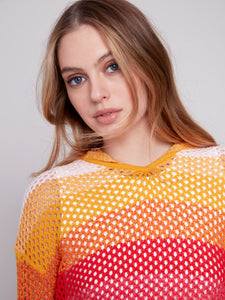 S24 STRIPE FISHNET HOODIE C2615