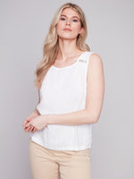 Load image into Gallery viewer, S24 Sleeveless Linen Top C4544
