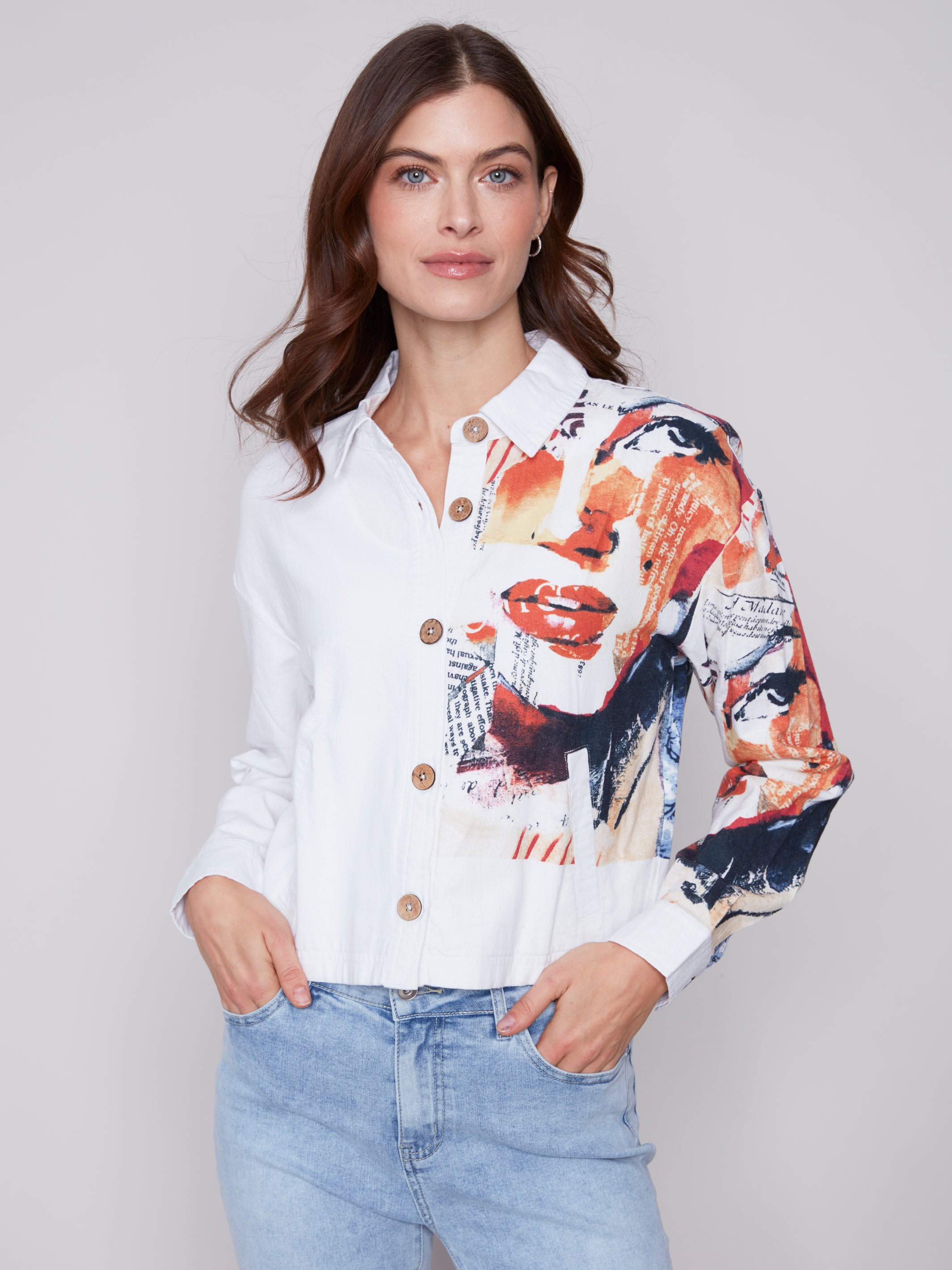 S24 Printed Linen Jacket C6306