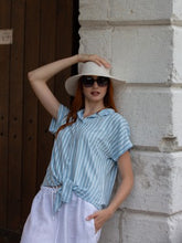 Load image into Gallery viewer, STRIPED TIE KNOT TOP
