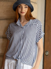 Load image into Gallery viewer, STRIPED TIE KNOT TOP
