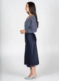 Load image into Gallery viewer, FW26 C'EST MOI SATIN SKIRT W/ LACE TRIM

