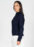 Load image into Gallery viewer, FW26 CABLE KNIT ZIP FRONT SWEATER
