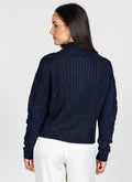 Load image into Gallery viewer, FW26 CABLE KNIT ZIP FRONT SWEATER
