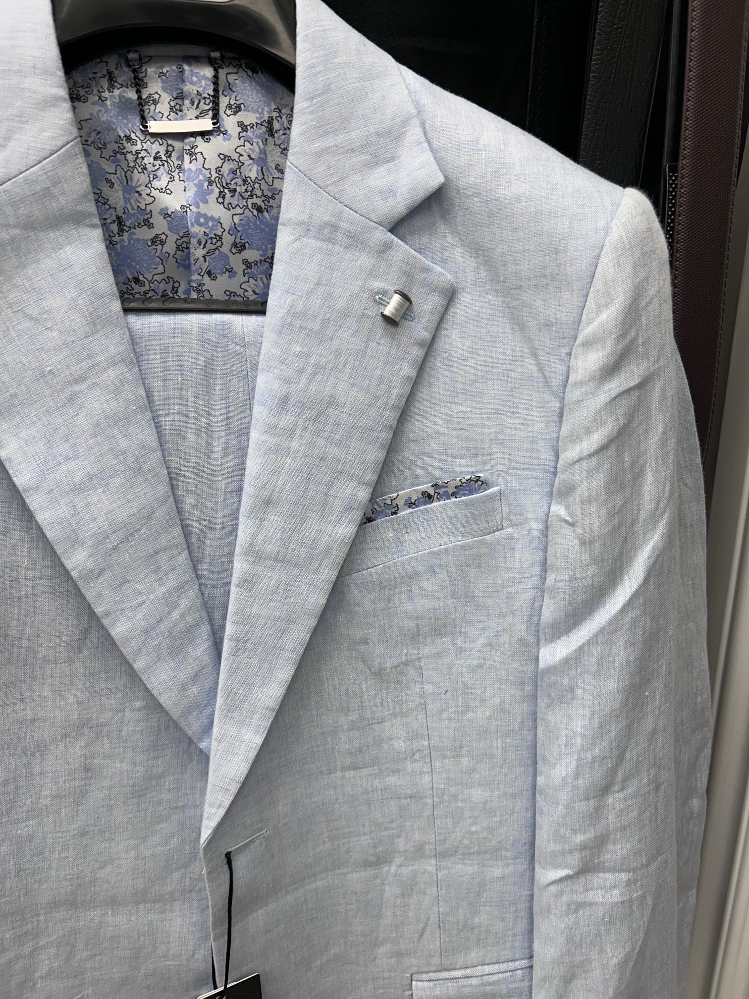 Ss24-2334-ROCK Light Blue Blazer - 100% Linen