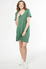 Load image into Gallery viewer, LILAH TWIST KNOT T-SHIRT DRESS
