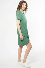 Load image into Gallery viewer, LILAH TWIST KNOT T-SHIRT DRESS
