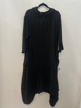 Load image into Gallery viewer, FW 24 443 Long Hooded Black Dress

