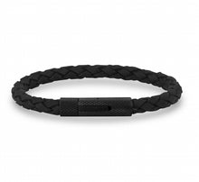 Load image into Gallery viewer, ARZ STEEL--BLACK LEATHER BRACELET--9" 6MM AS-B282-9
