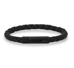 Load image into Gallery viewer, ARZ STEEL--BLACK LEATHER BRACELET--9&quot; 6MM AS-B282-9
