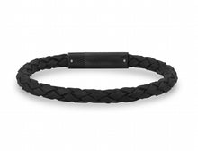 Load image into Gallery viewer, ARZ STEEL--BLACK LEATHER BRACELET--9" 6MM AS-B282-9
