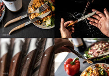 Load image into Gallery viewer, LUXURY VANDERLINDEN OLIVE WOOD STEAKKNIVES
