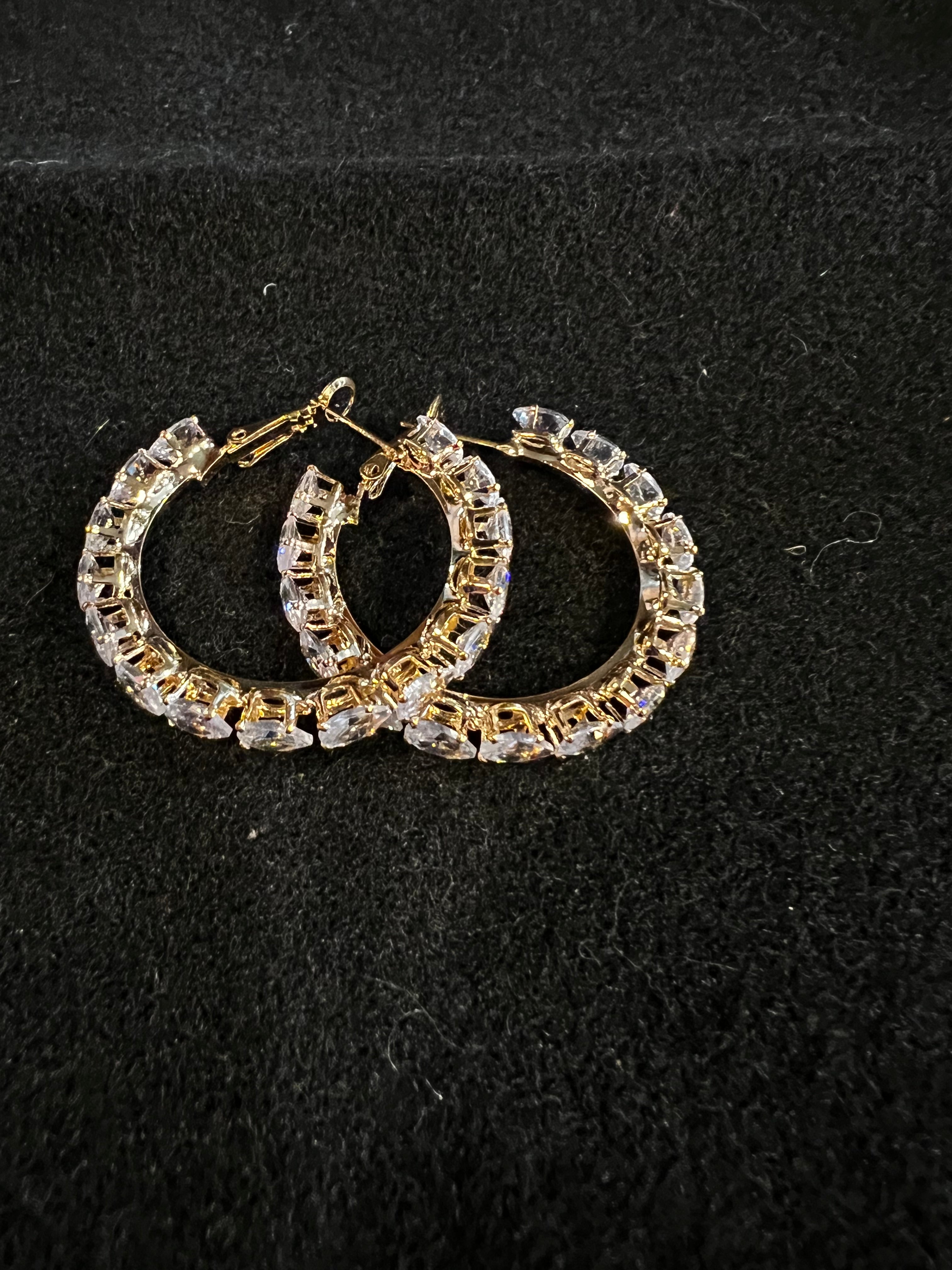 SWAROVSKI CRYSTAL HOOP EARRINGS