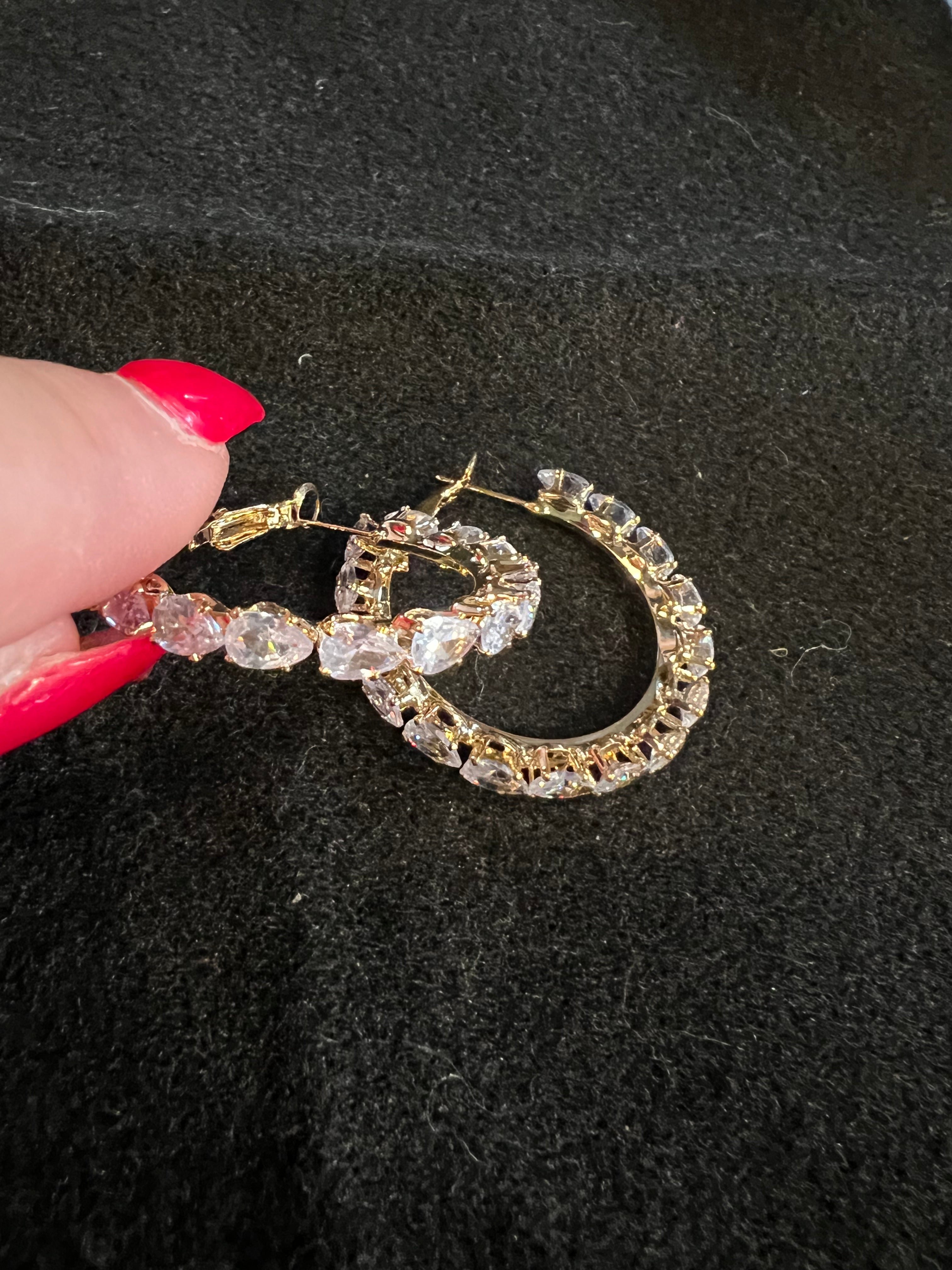 SWAROVSKI CRYSTAL HOOP EARRINGS