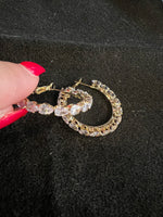 Load image into Gallery viewer, SWAROVSKI CRYSTAL HOOP EARRINGS
