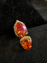 Load image into Gallery viewer, SWAROVSKI CRYSTAL GOLD VINTAGE RING PINK #198
