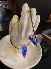 Load image into Gallery viewer, SWAROVSKI CRYSTAL GOLD HEART EARRINGS #178
