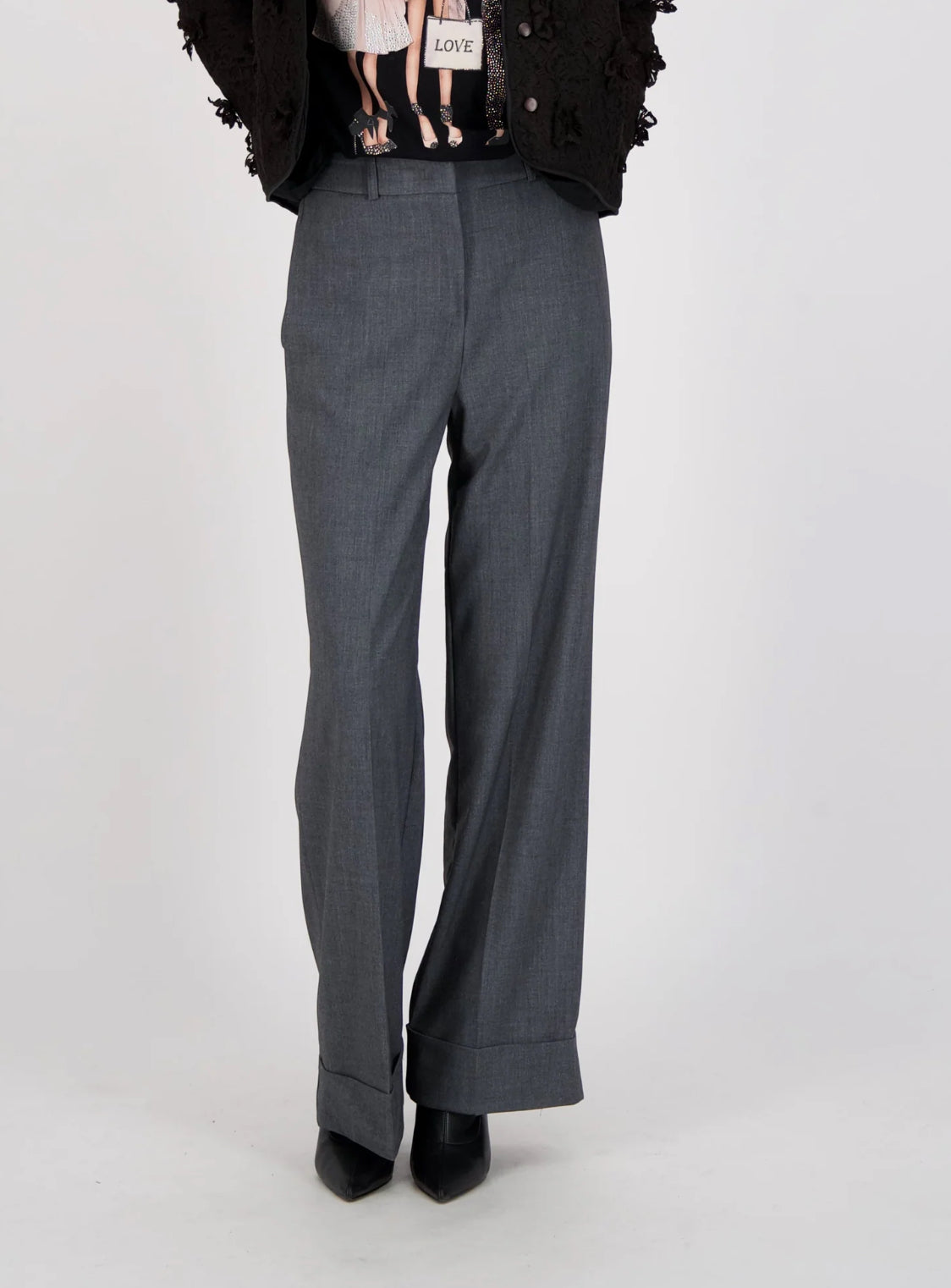 Roll Up Hem Wide Leg Pant 523531*