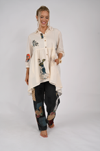 Load image into Gallery viewer, SS26 PAPERLACE HI-LOW SHIRT WITH RABBIT AND PATCHES

