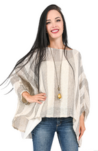 Load image into Gallery viewer, SS26 PAPERLACE PLP-H622T LINEN/GAUZE TOP WITH VERTICAL STRIPES
