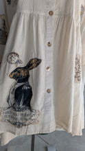 Load image into Gallery viewer, SS26 PAPERLACE HI-LOW SHIRT WITH RABBIT AND PATCHES
