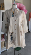 Load image into Gallery viewer, SS26 PAPERLACE HI-LOW SHIRT WITH RABBIT AND PATCHES
