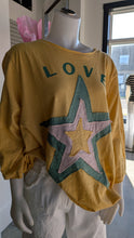 Load image into Gallery viewer, SS26 PAPERLACE 3/4 SLEEVE TOP LOVE AND STAR
