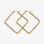Load image into Gallery viewer, Square Shaped Gold Hoops 220523G
