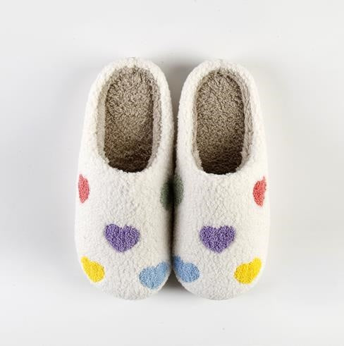 FUN SLIPPERS RAINBOW HEARTS